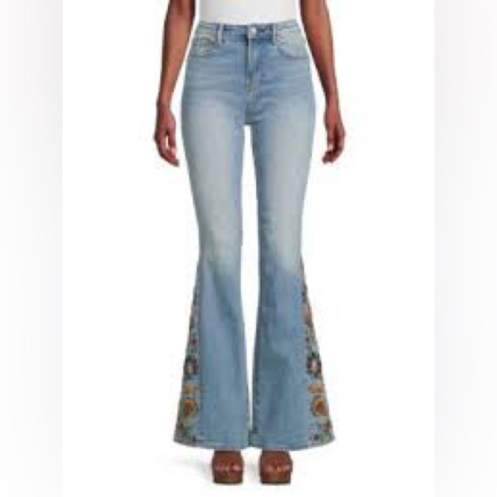 OPEN TO OFFERS Driftwood Farrah Flare Sunflower Embroidered Jeans Sz 27
